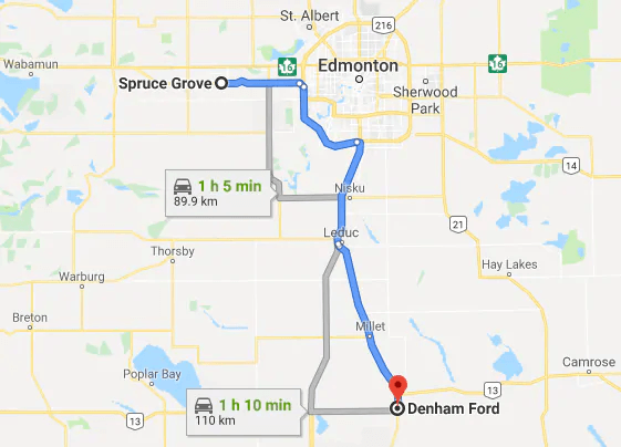 directions-from-Spruce-Grove-to-denham-ford.png directions to denham ford in wetaskiwin from Spruce Grove, Ab
